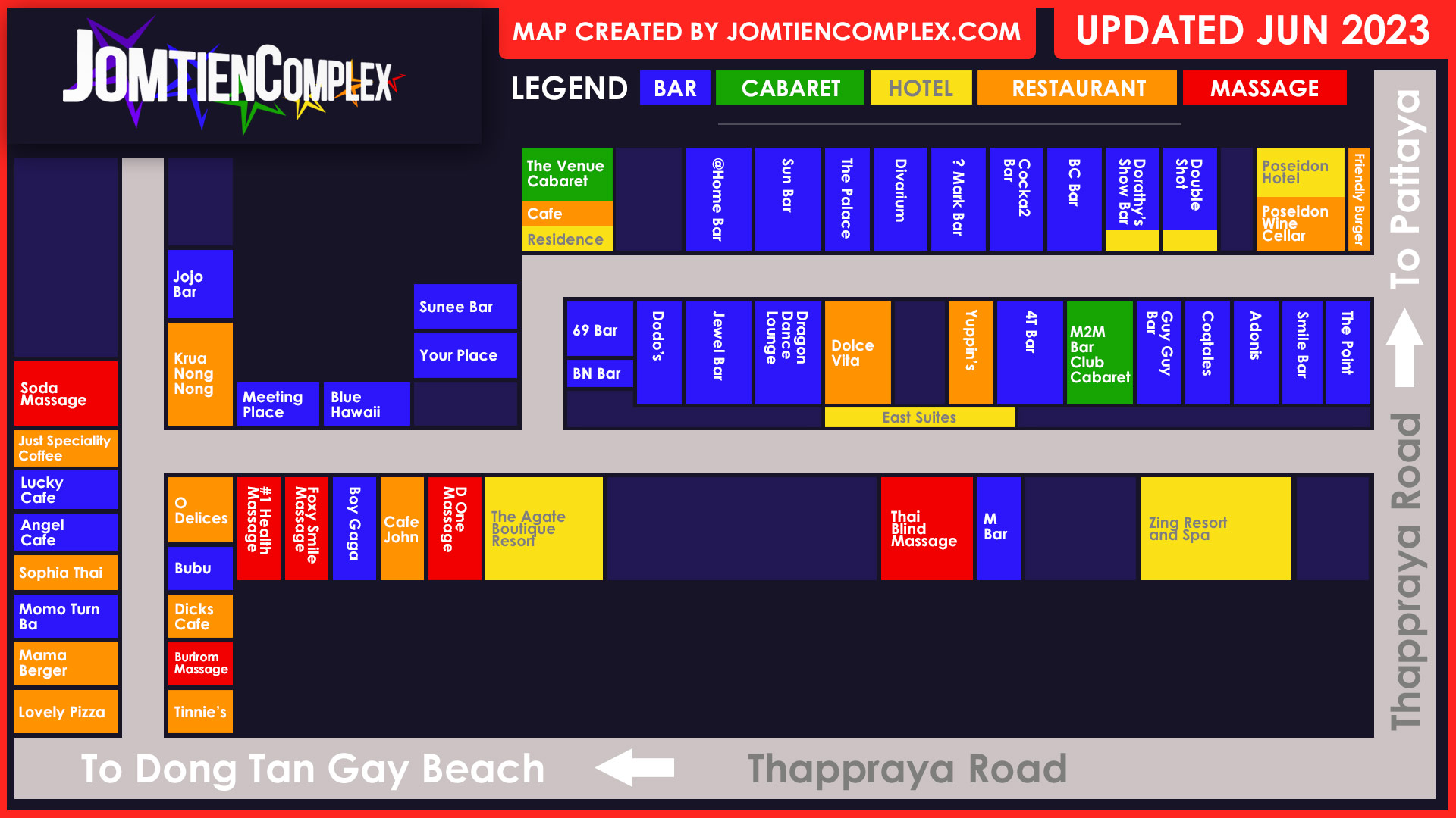 Jomtien Complex Map June 2023